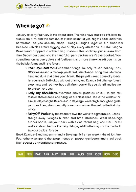 example page 3 from our offline Travel Guide for Central African Republic